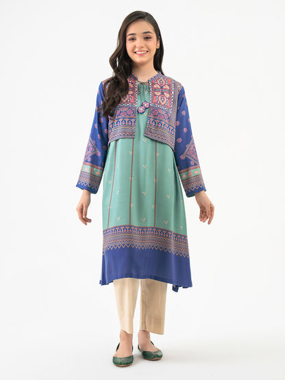 Linen Shirt With Bolero-Printed (Pret)