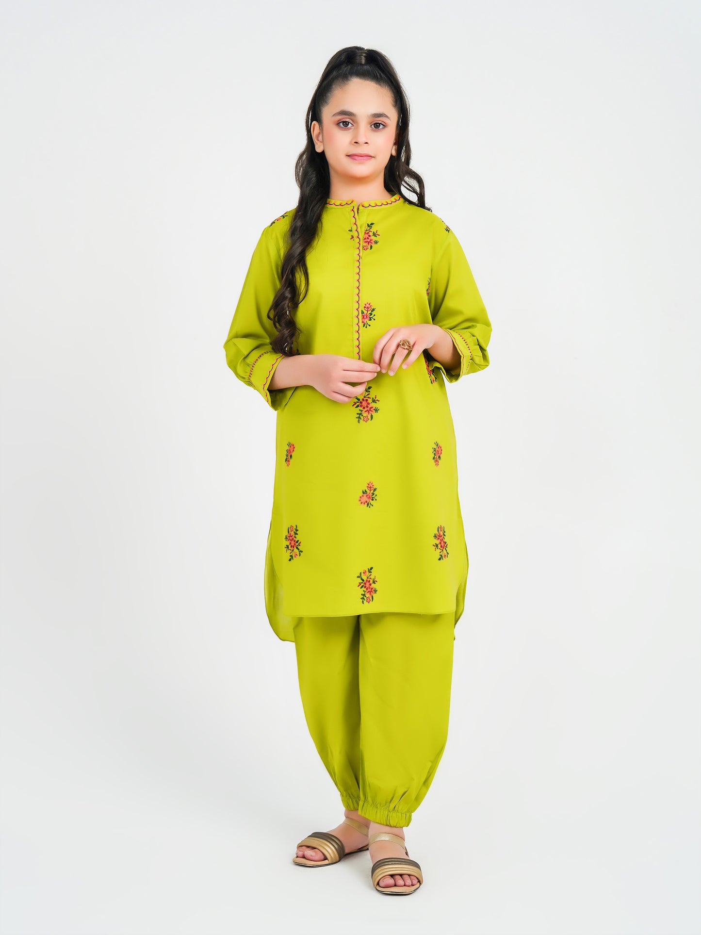 2 Piece Cambric Suit-Embroidered