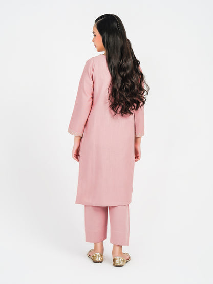 2 Piece Slub Khaddar Suit-Embroidered