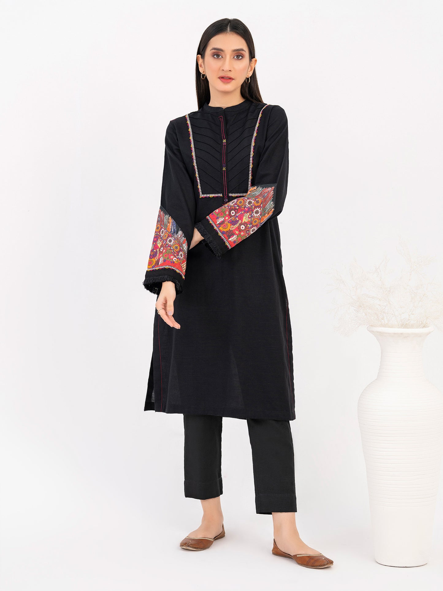 Khaddar Shirt-Embroidered (Pret)