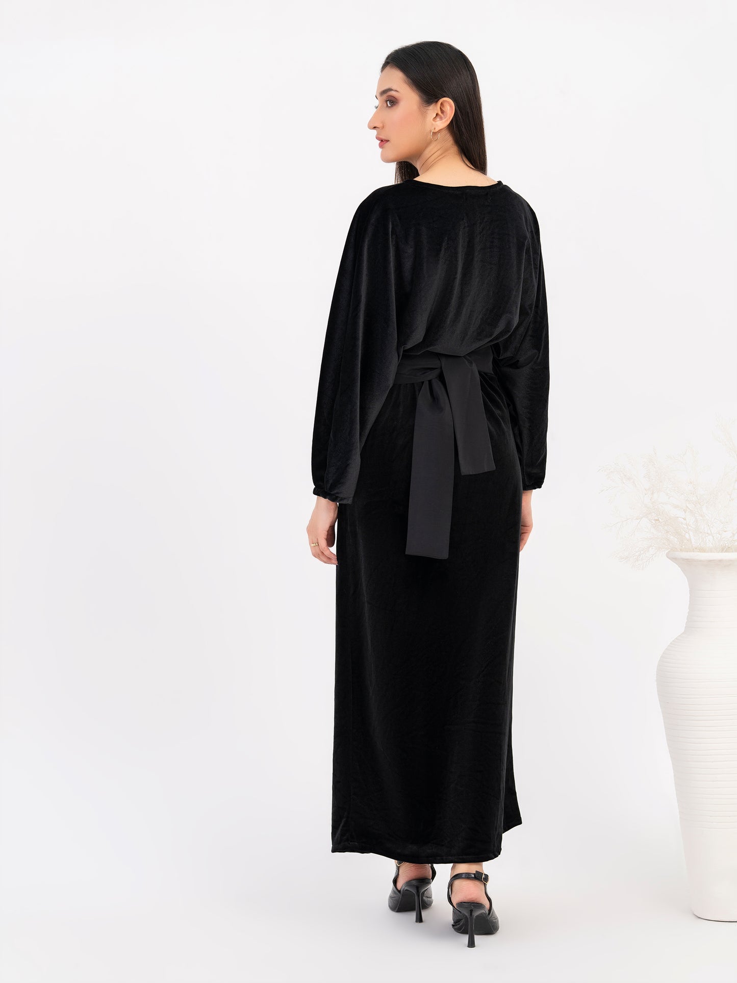 Velvet Dress-Embellished (Pret)