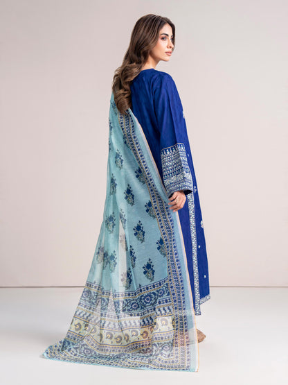 3 Piece Jacquard Suit- Embroidered (Pret)