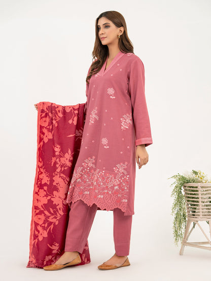 3 Piece Khaddar Suit-Embroidered (Pret)