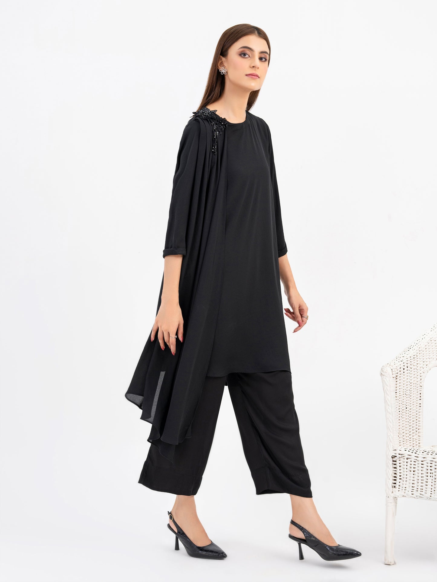 2 Piece Georgette Suit-Embellished(Pret)