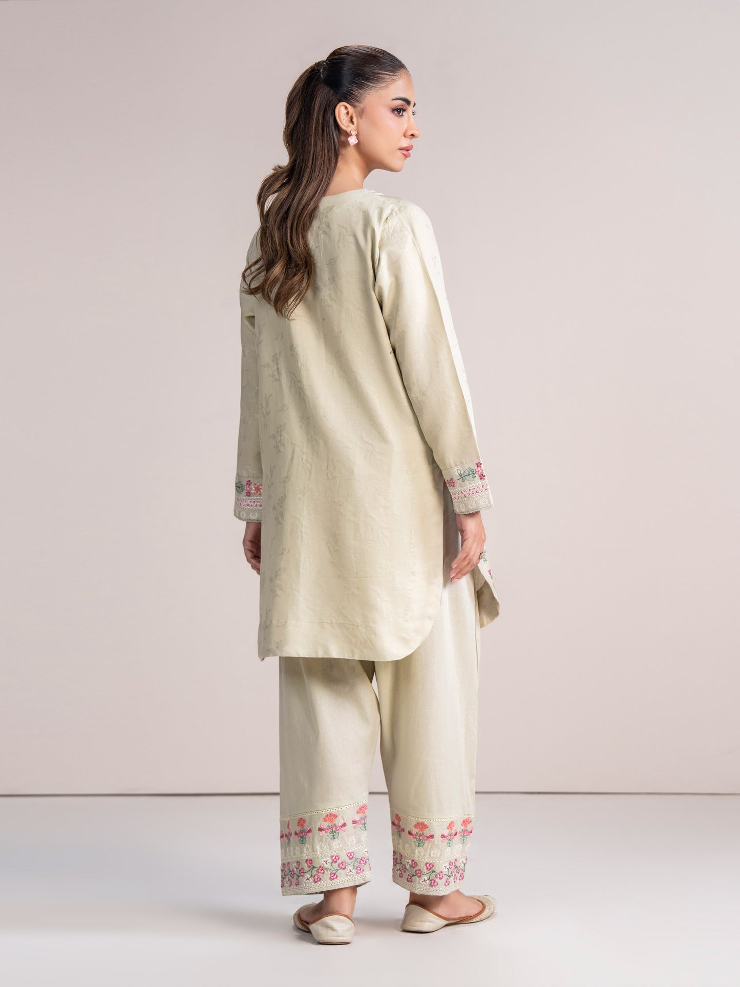 Self Jacquard Suit- Embroidered (Pret)