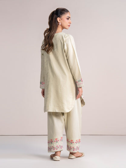 Self Jacquard Suit- Embroidered (Pret)