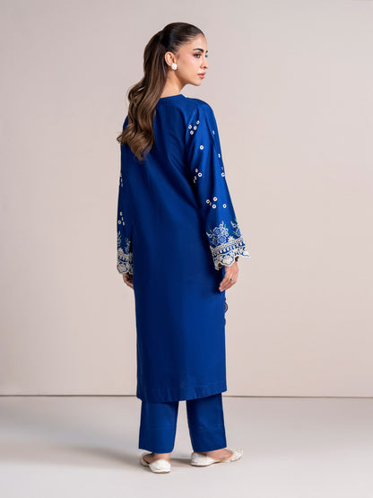 2 Piece Satin Suit- Embroidered (Pret)