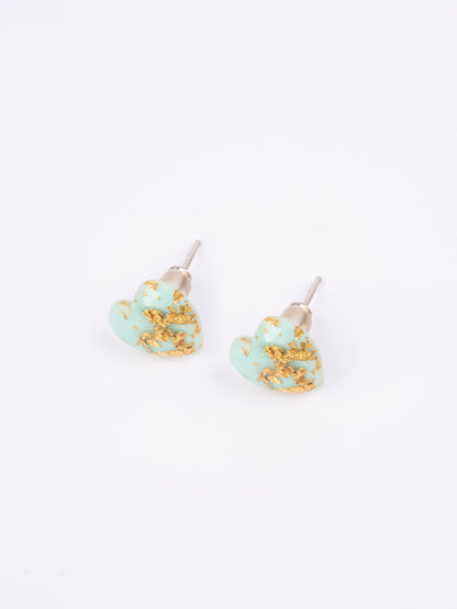 Glittered Heart Studs