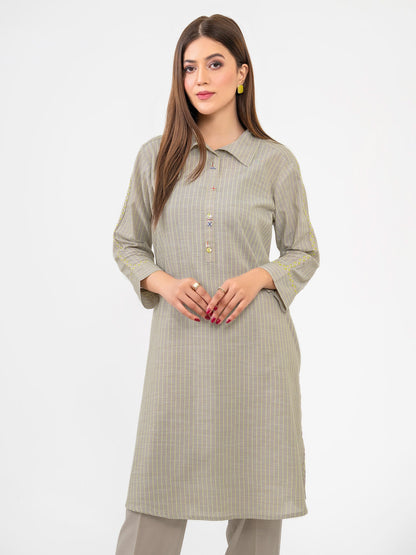 2 Piece Yarn Dyed Suit-Embroidered (Pret)