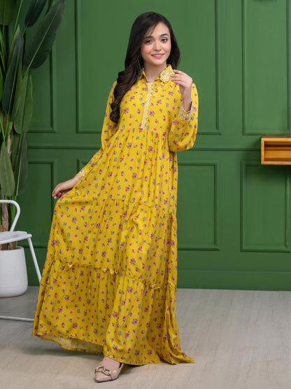 Linen Frock-Embroidered