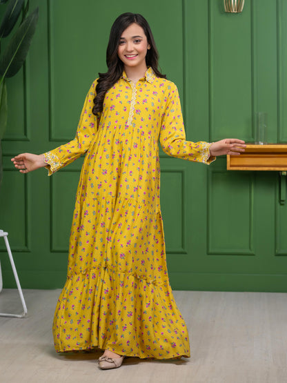 Linen Frock-Embroidered