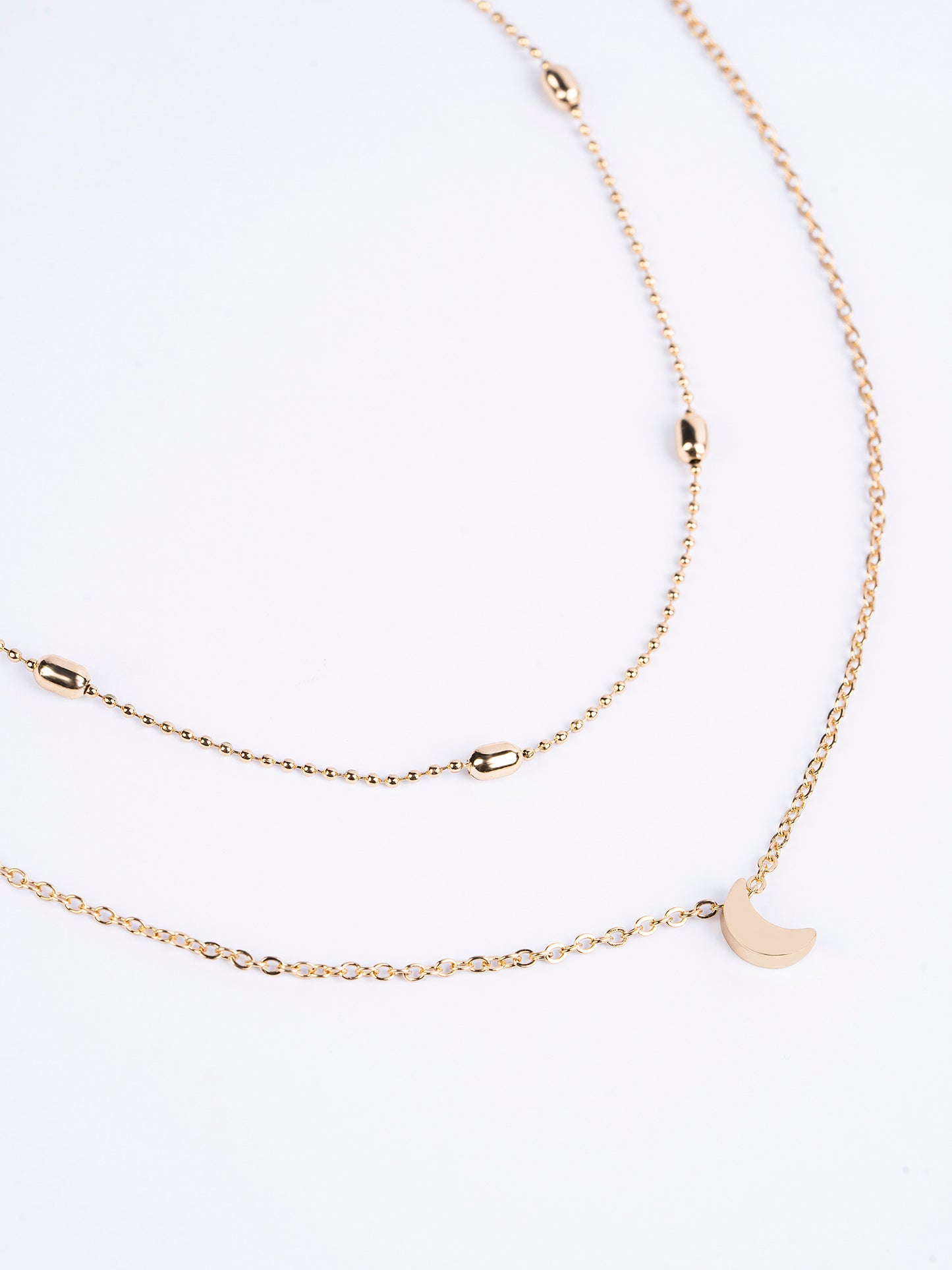 Double Layered Moon Necklace