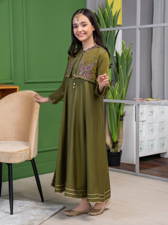 raw-silk-frock-with-bolero-embroidered