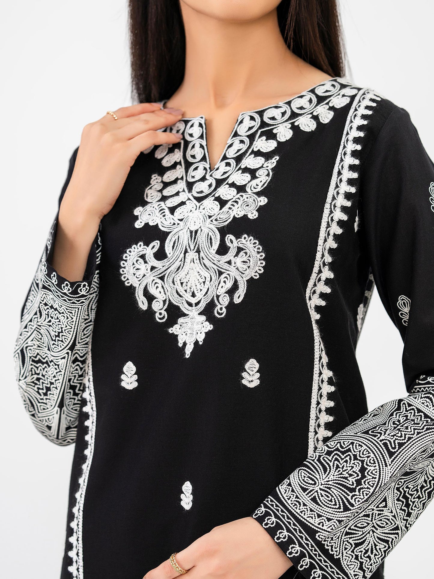 Khaddar Shirt-Embroidered(Pret)