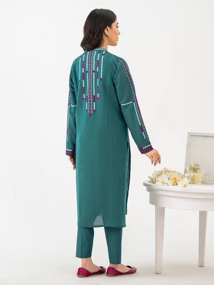 2 Piece Yarn Dyed Suit-Embroidered (Pret)