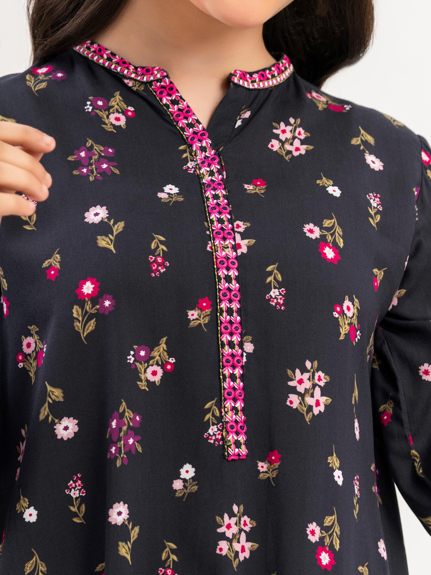 2 Piece Linen Suit-Embroidered (Pret)