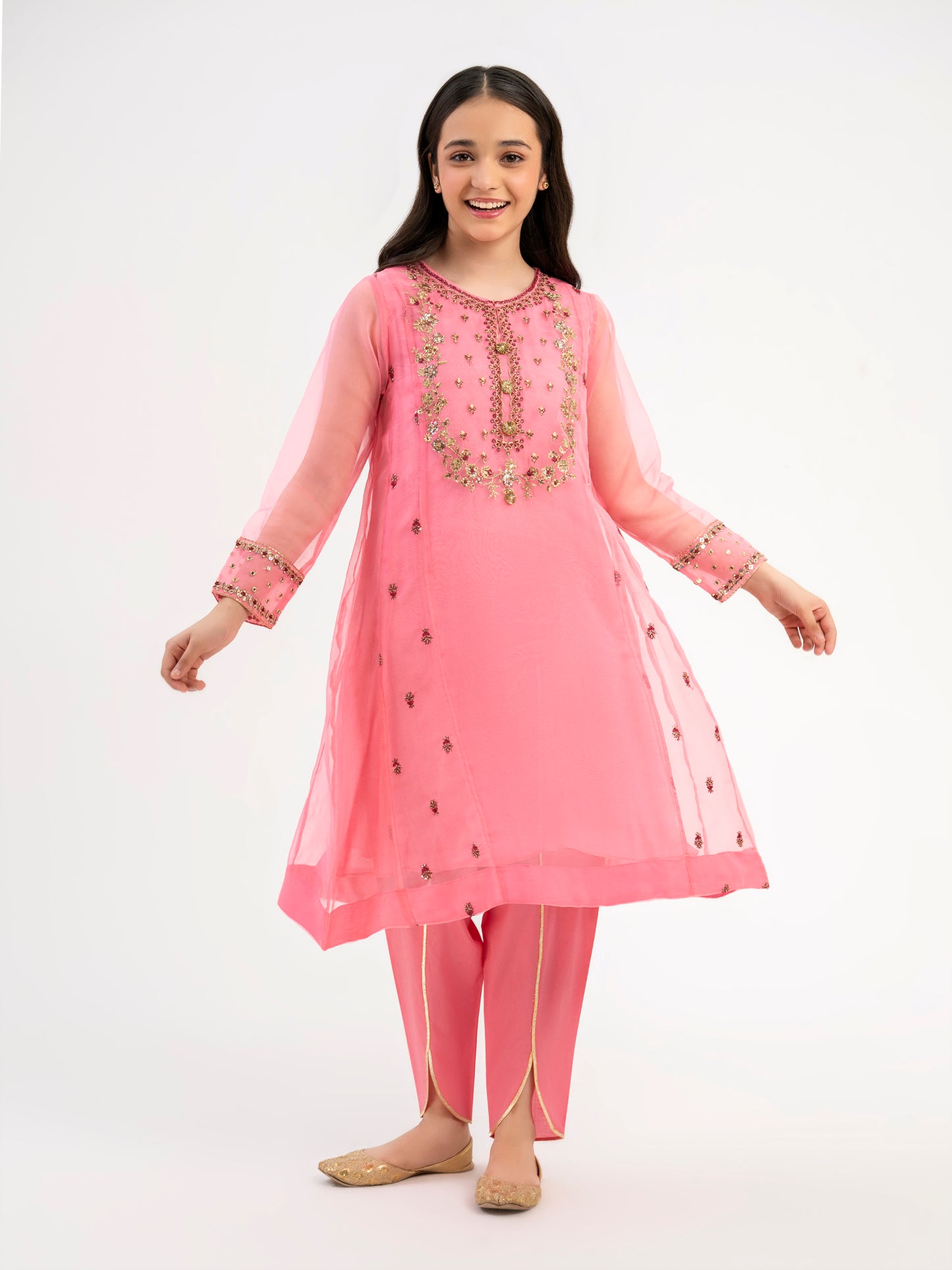 2 Piece Organza Suit-Embroidered