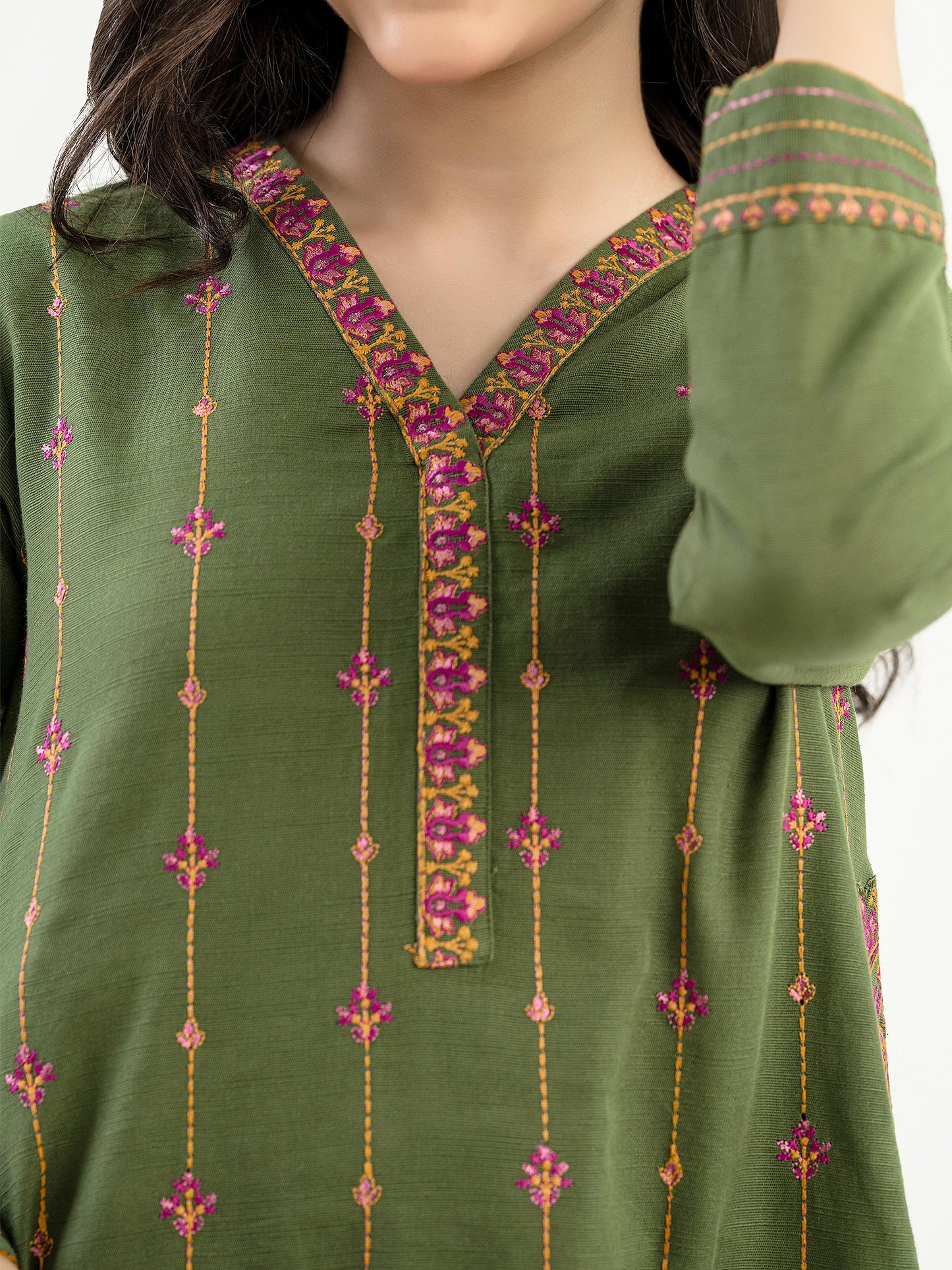 Khaddar Shirt-Embroidered (Pret)