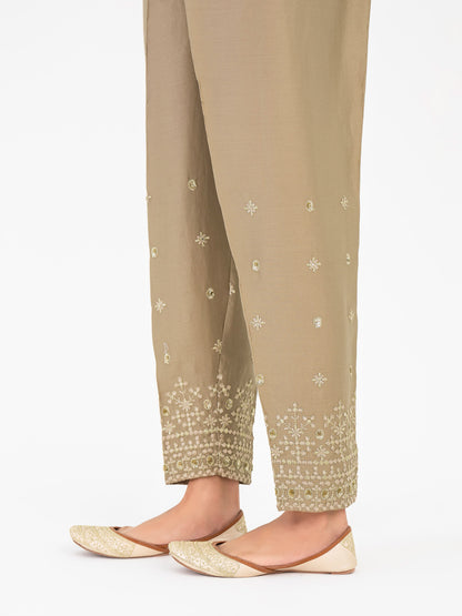 Embroidered Satin Trouser(Pret)