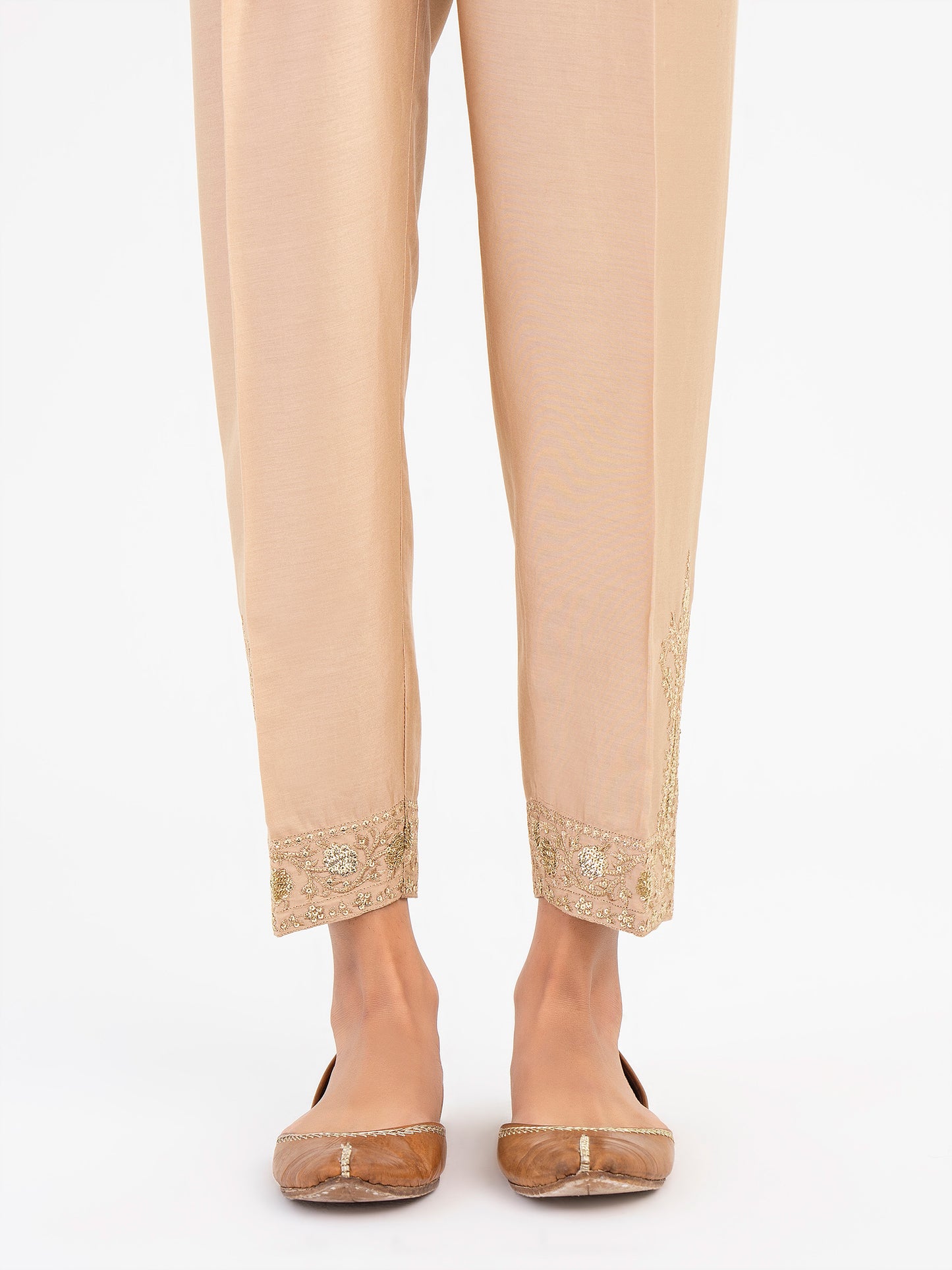 Embroidered Satin Trouser