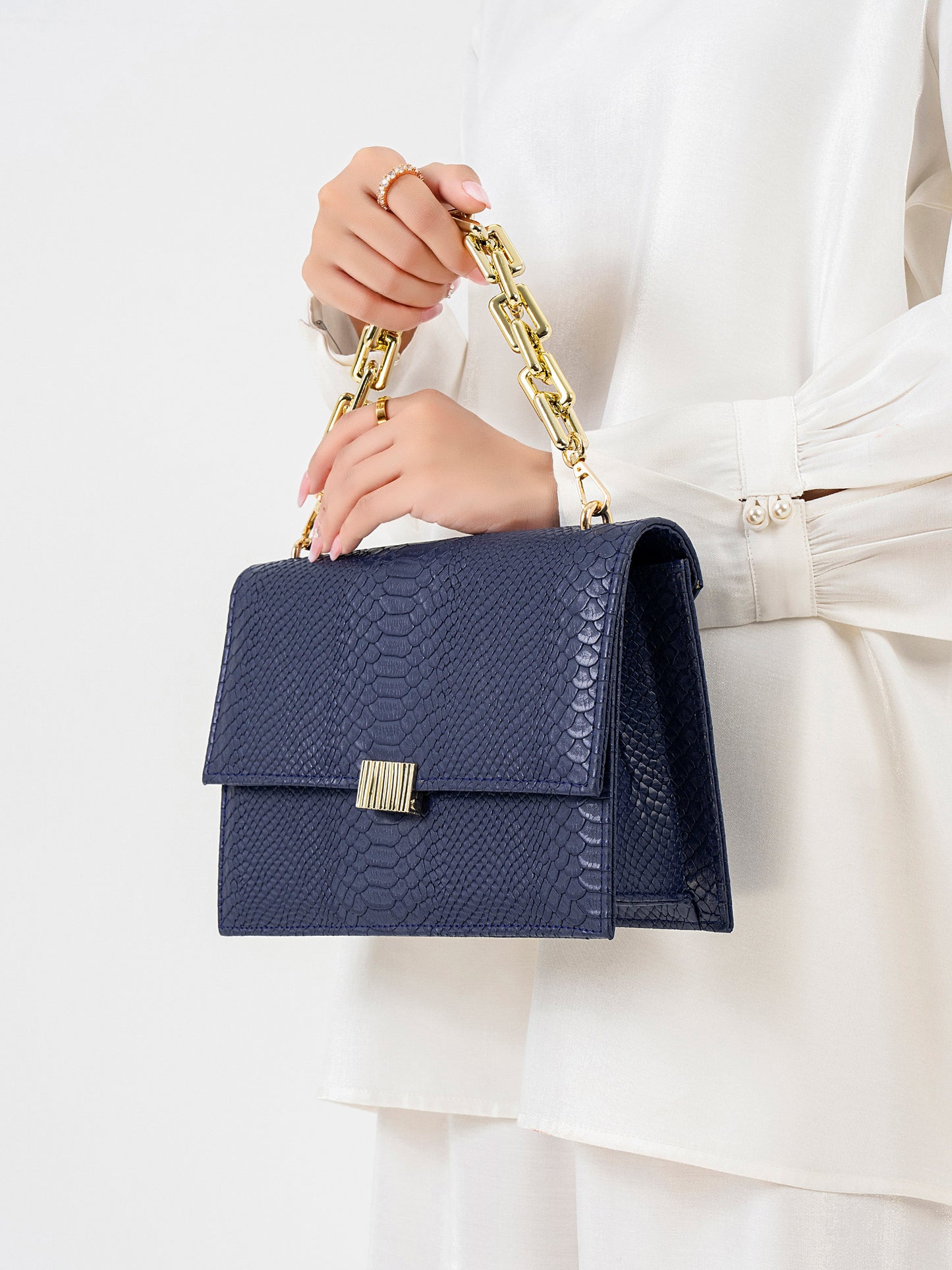 Snake Textured Handbag