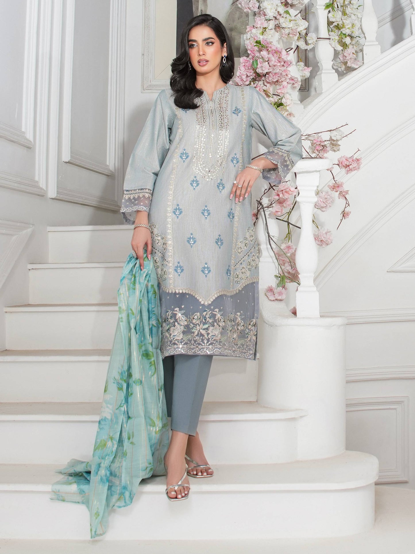 3 Piece Missouri Suit-Embroidered (Unstitched)