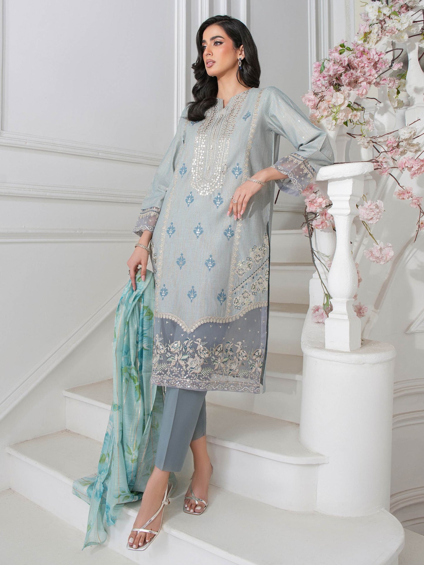 3 Piece Missouri Suit-Embroidered (Unstitched)