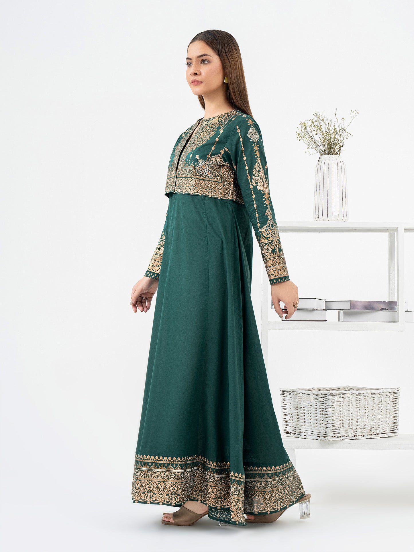 Lawn Shirt With Bolero-Paste Print (Pret)