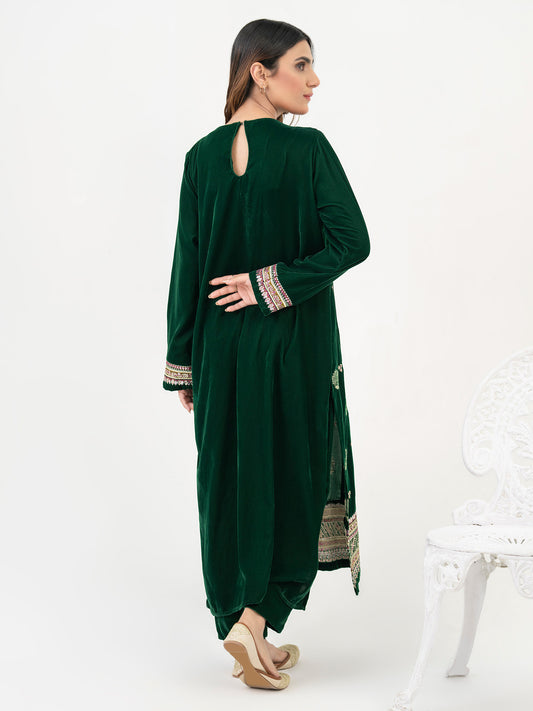 Naayas Luxury Pret Embroidered Velvet 2 Piece Suit Tropica