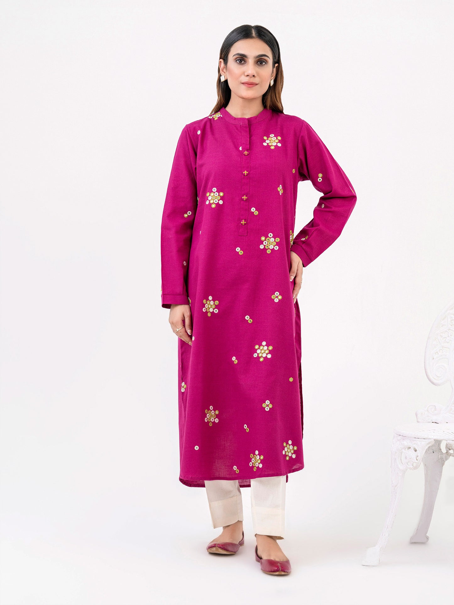 Khaddar Shirt-Embroidered (Pret)