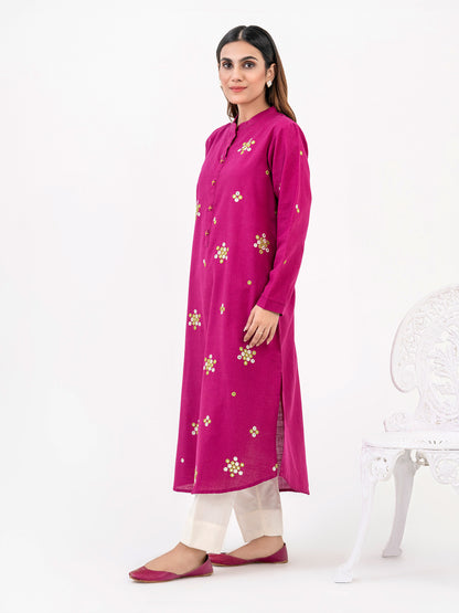 Khaddar Shirt-Embroidered (Pret)