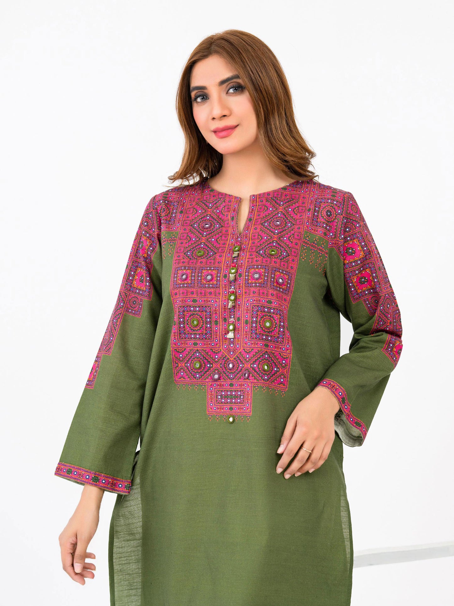 Khaddar Shirt-Embroidered(Pret)