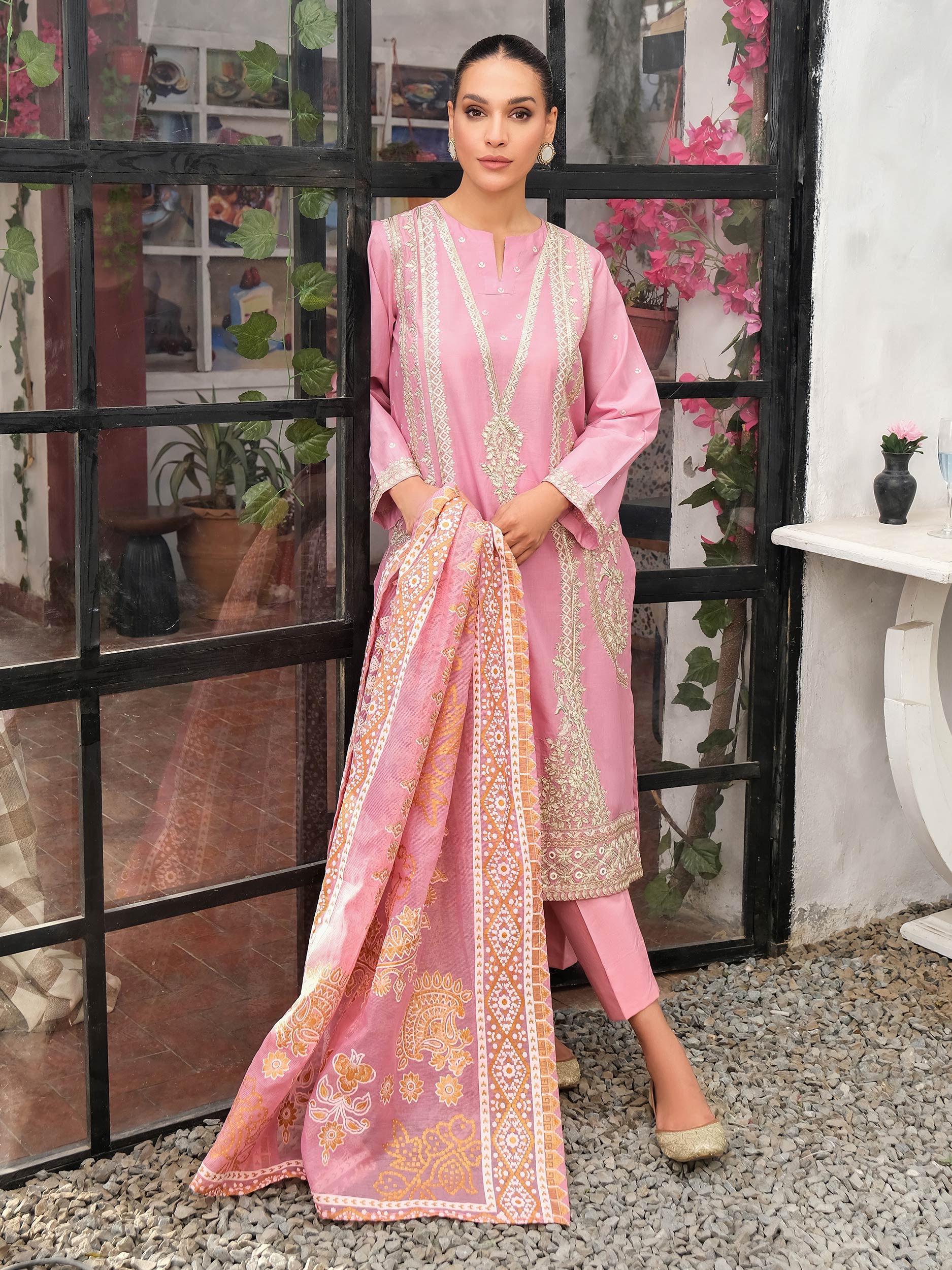 3-Pc Lawn Suit Embroidered