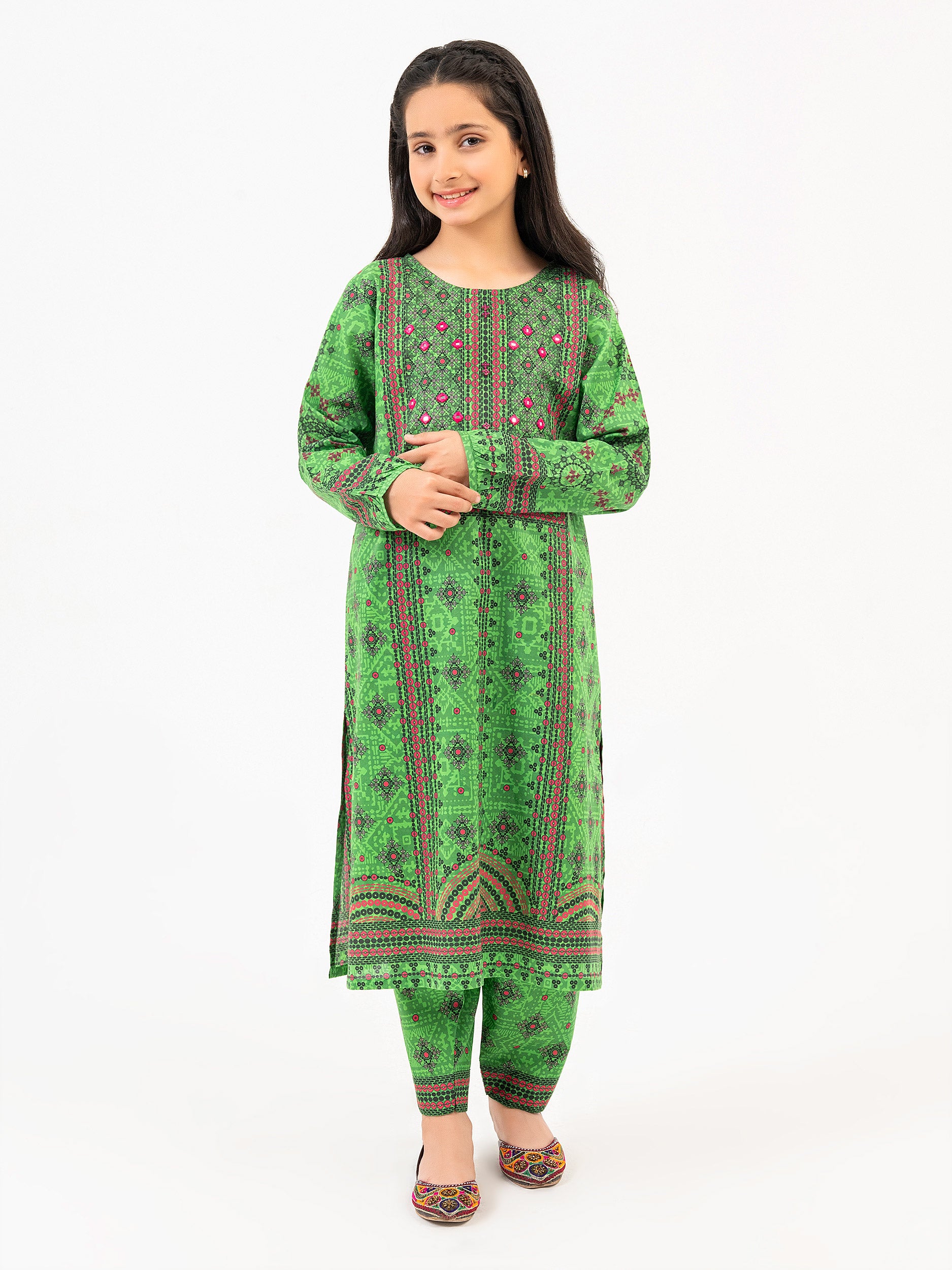 2 Piece Cambric Suit-Embroidered