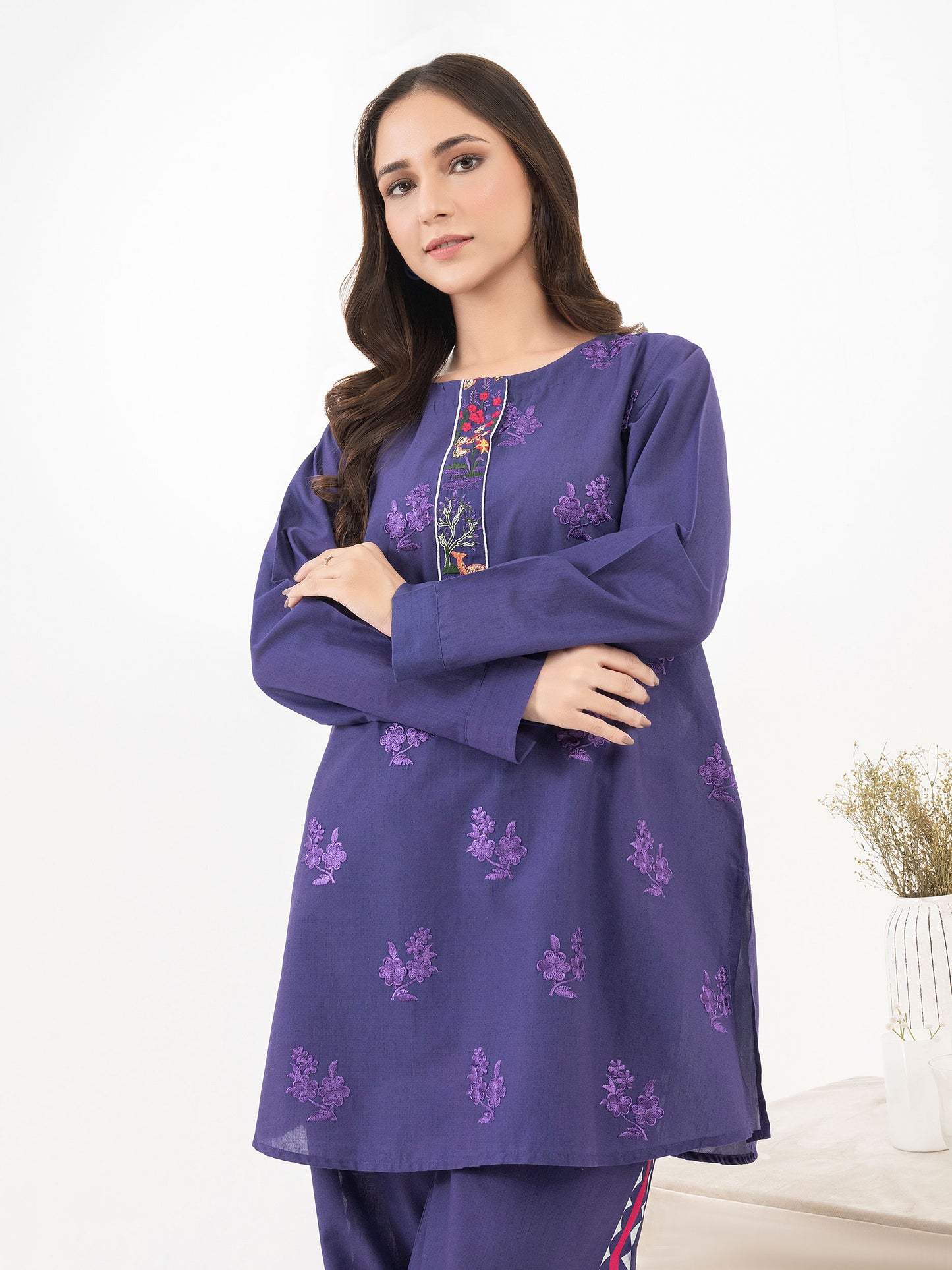 Lawn Co-Ord Set-Embroidered (Pret)