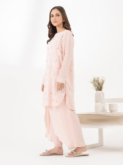 Raw Silk Co-Ord Set-Embroidered (Pret)