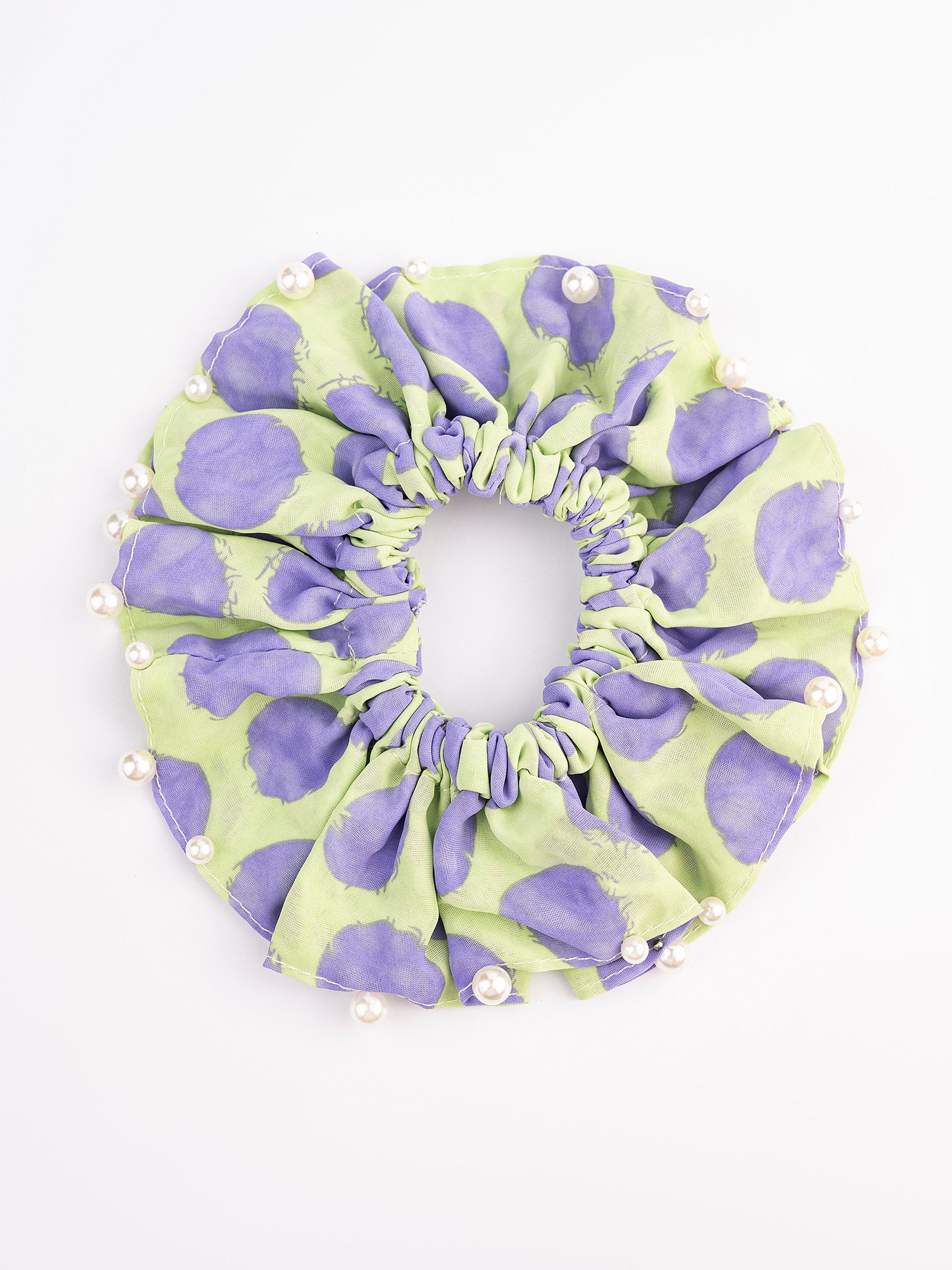 Pearl Embellished Printed Hair Tie