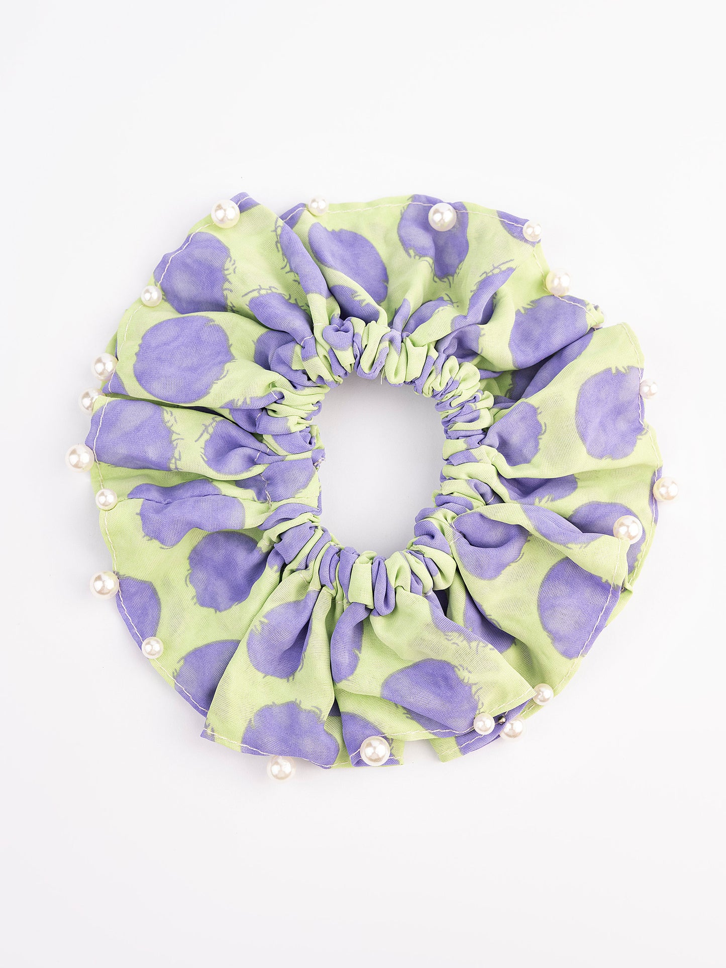 Pearl Embellished Printed Hair Tie