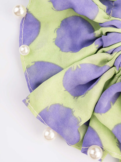 Pearl Embellished Printed Hair Tie