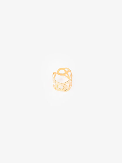Geometric Gold Ring Set