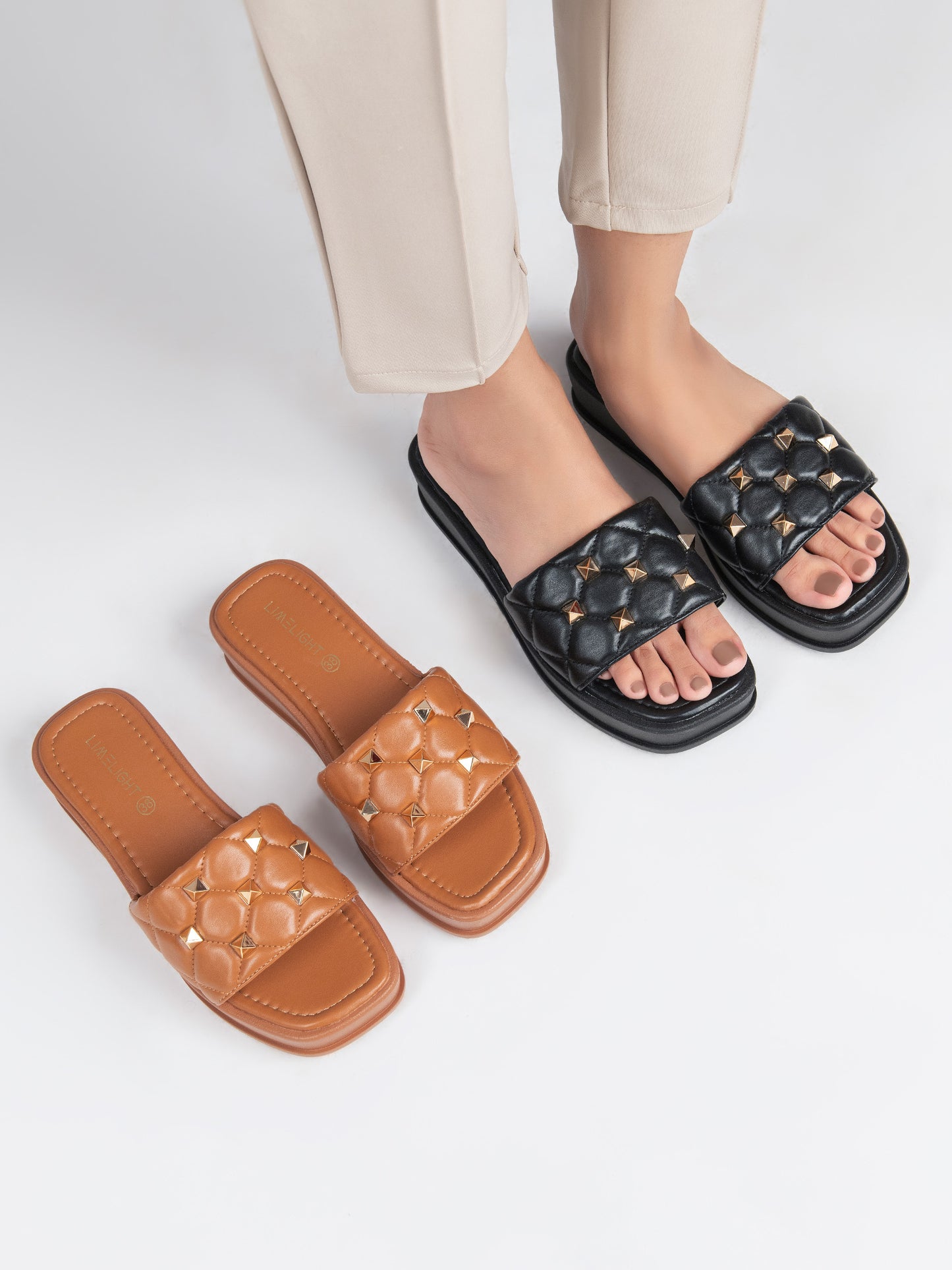 Quilted Stud Sliders