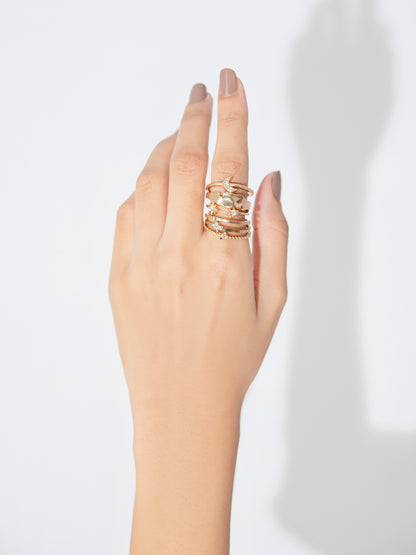 Vintage Metallic Ring Set