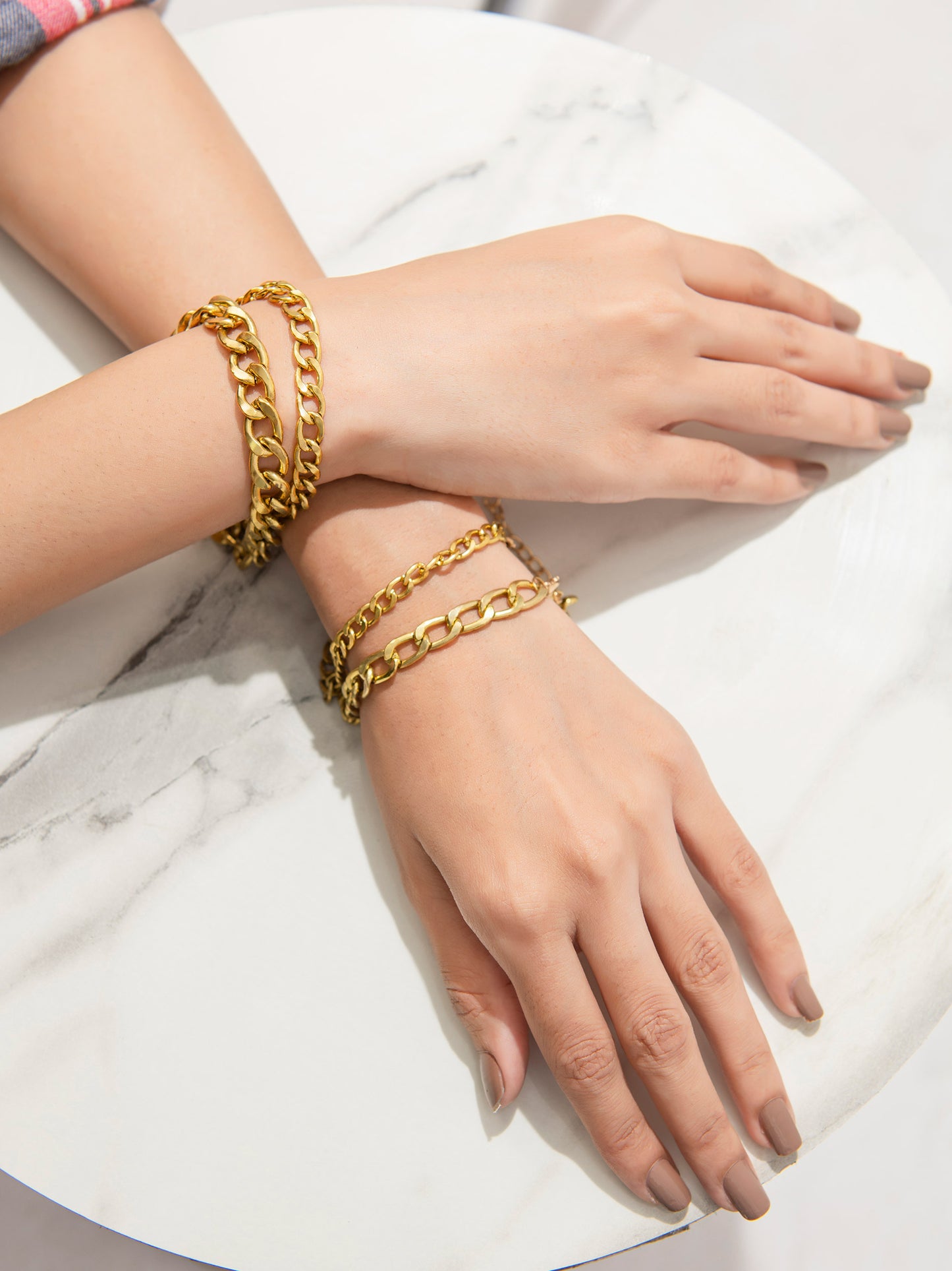 Metallic Chain Bracelet Set