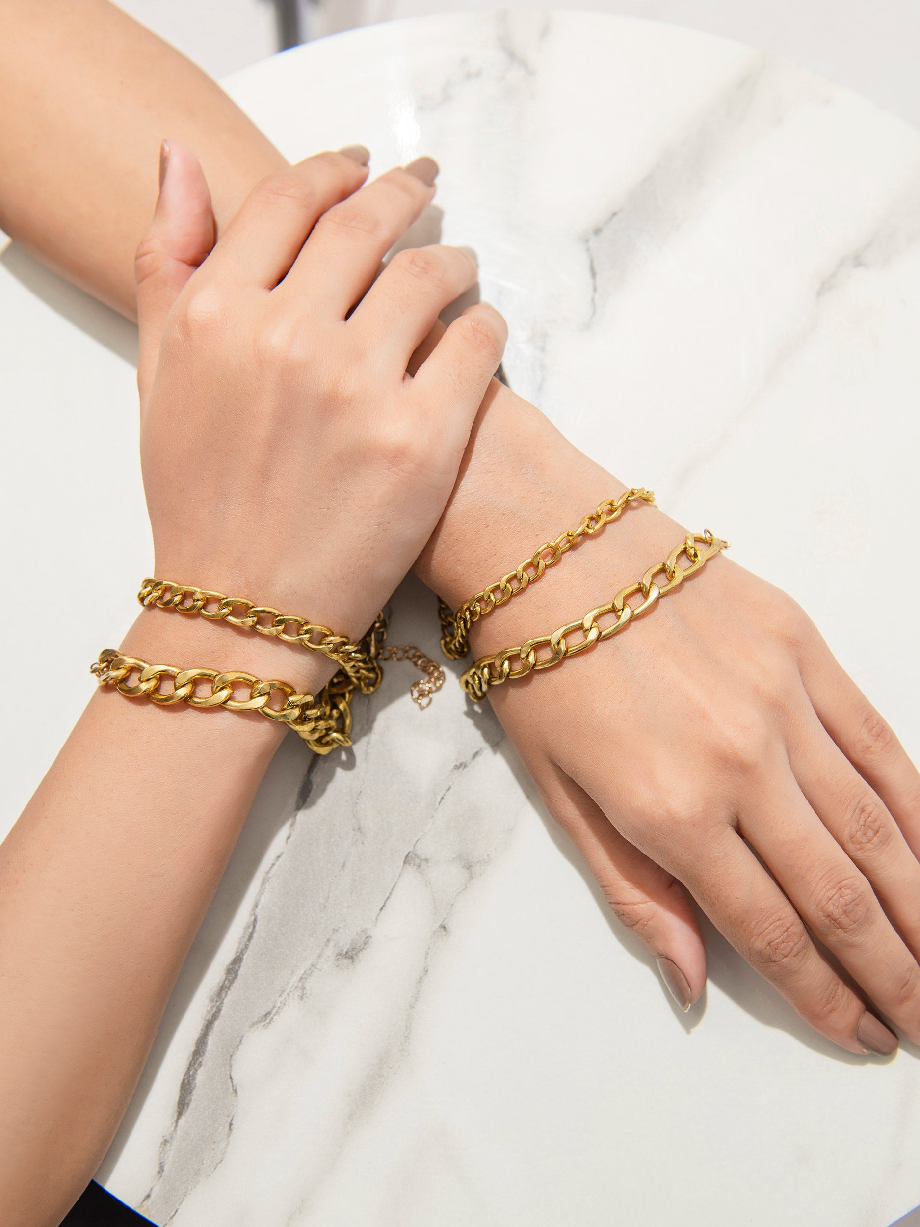 metallic-chain-bracelet-set