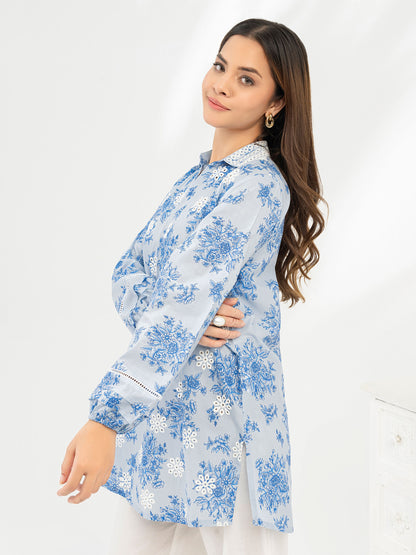 Cambric Kurti-Embroidered (Pret)