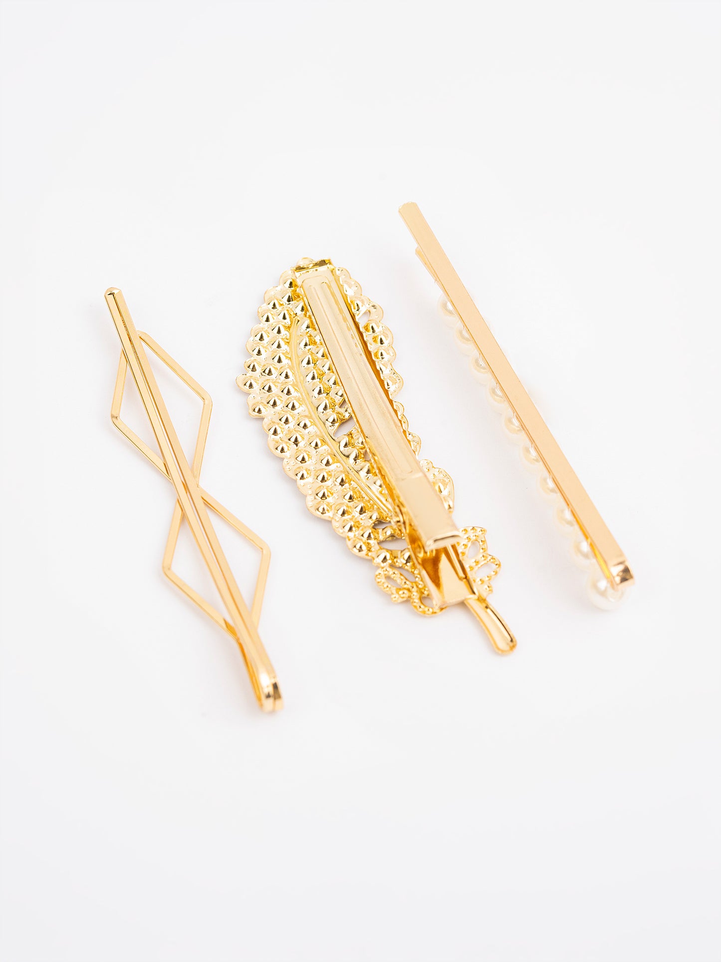 Embellished leaf Hair Clips