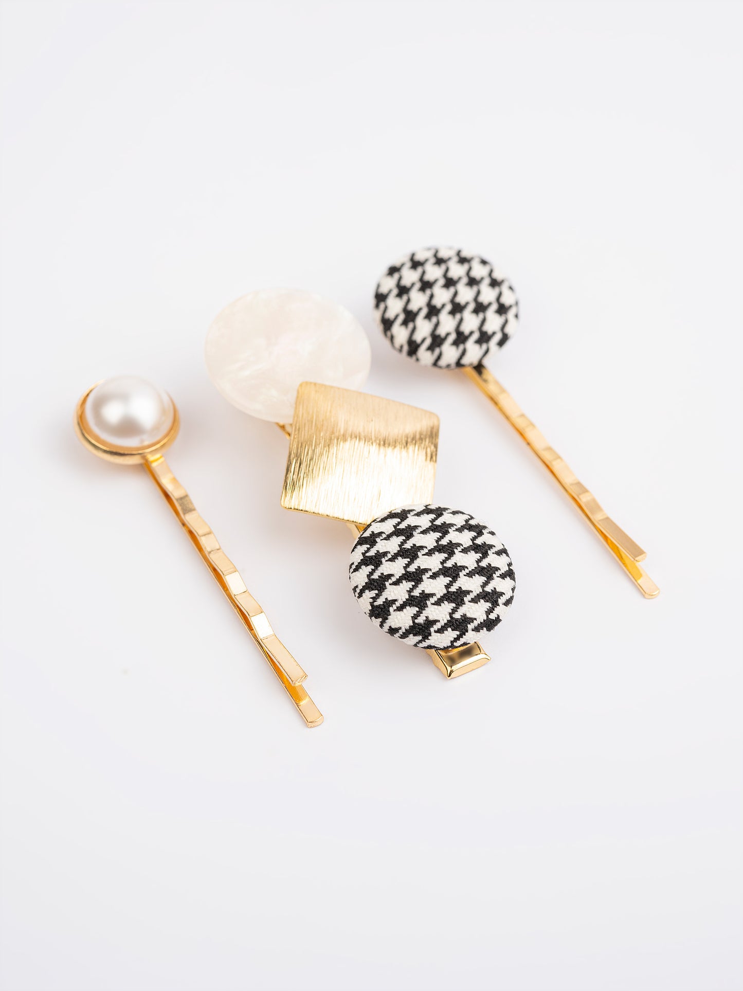 Check Printed Hair Clips