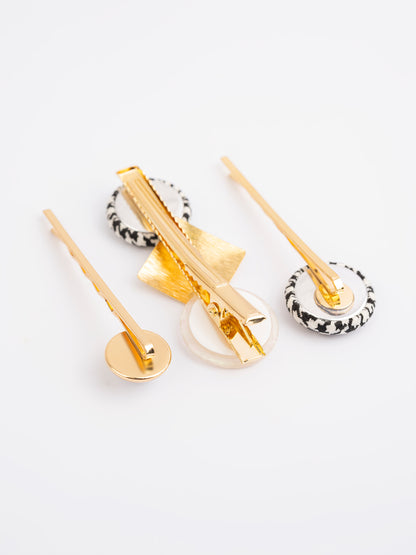 Check Printed Hair Clips