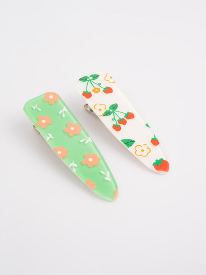 Floral Print Hair Clips