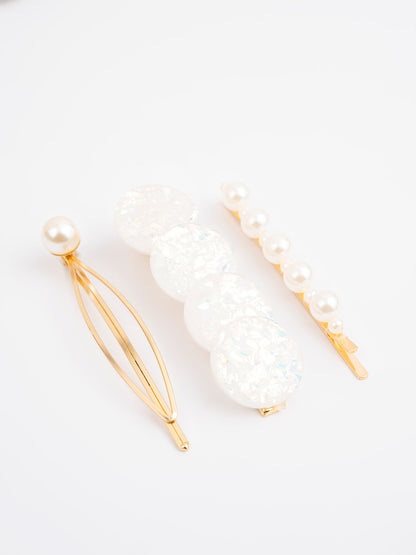 Pearl Embellished Hair Clips